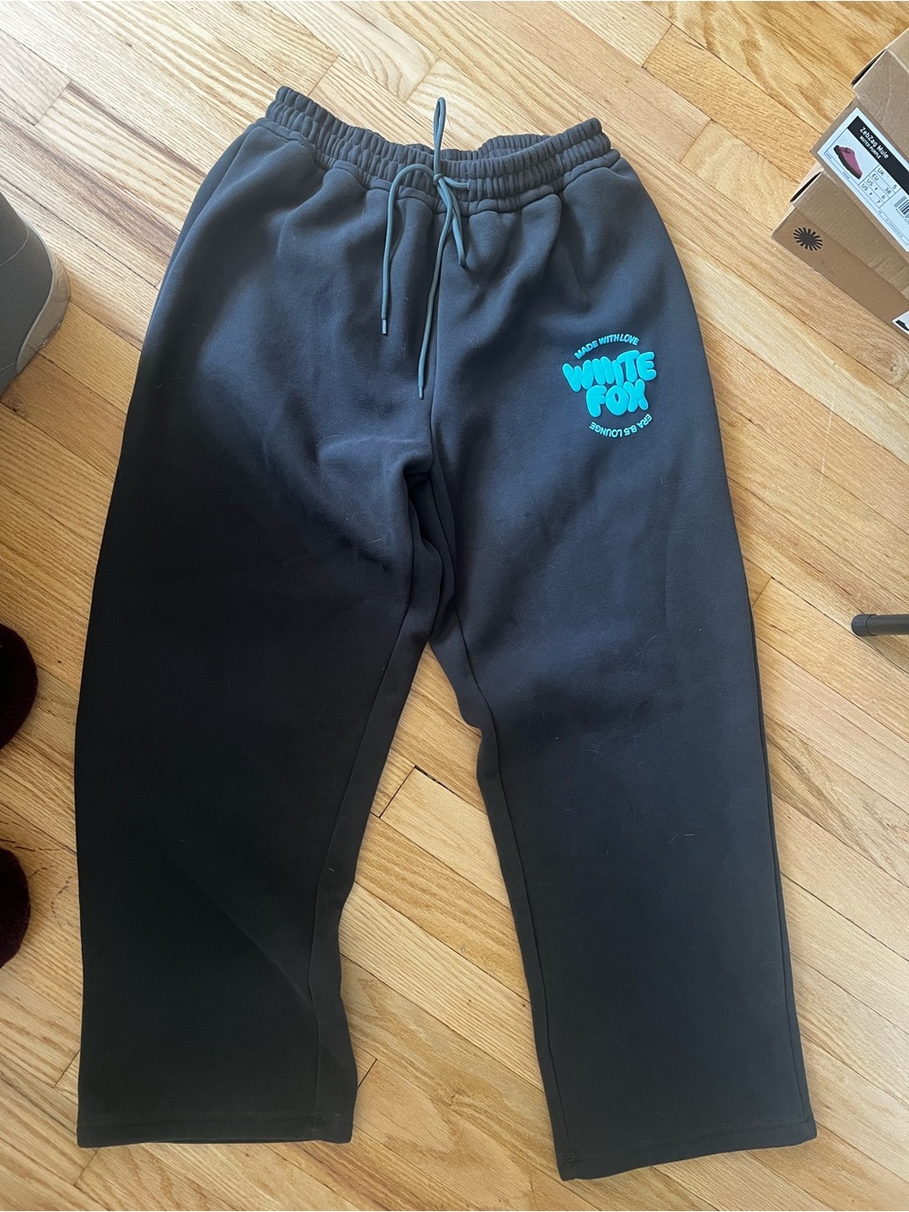 White Fox Boutique Black Wide Leg Sweatpants